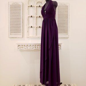 Lulus XS Orchid Purple Deep V Halter Gown